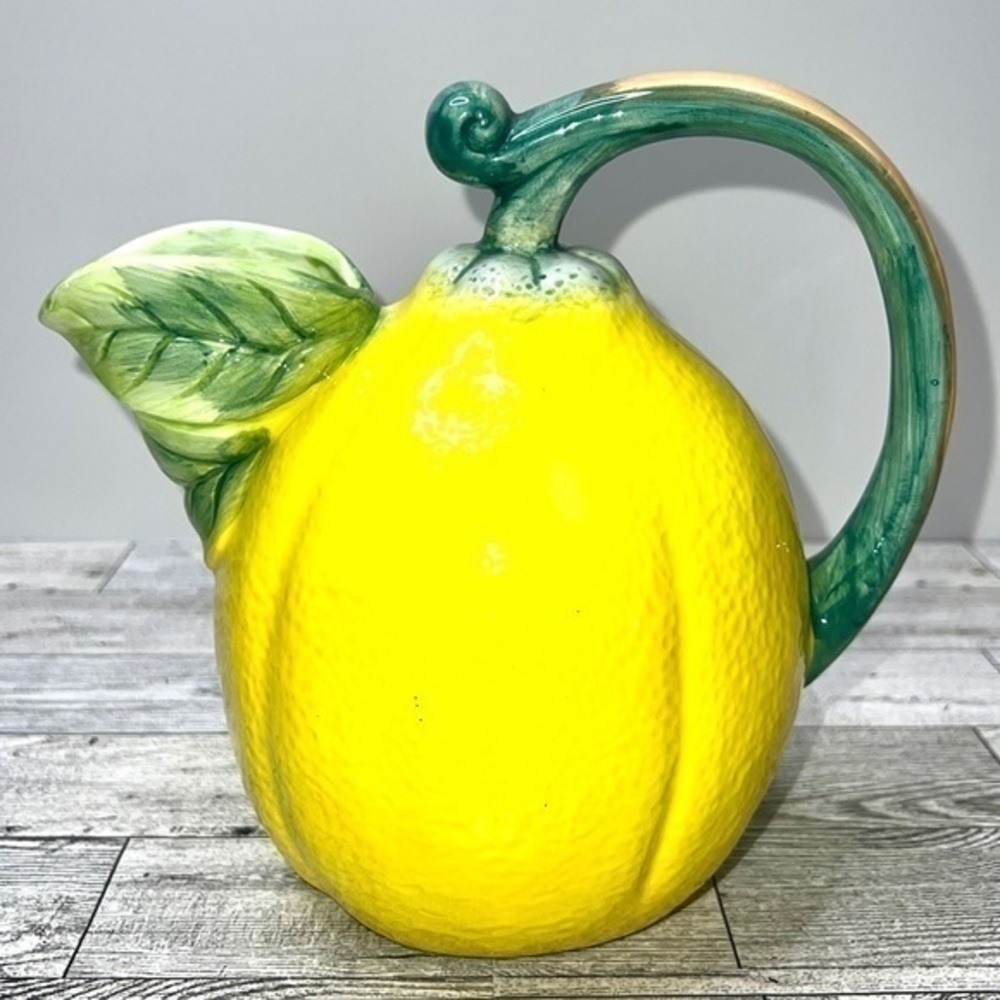 Vintage Lemon Majolica Pitcher by The Haldon Group - Picture 4 of 14